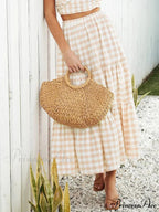 Checkered Layered Patchwork Skirt