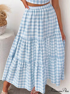 Checkered Layered Patchwork Skirt