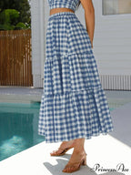 Checkered Layered Patchwork Skirt