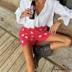 Checkered Line High-Waist Short