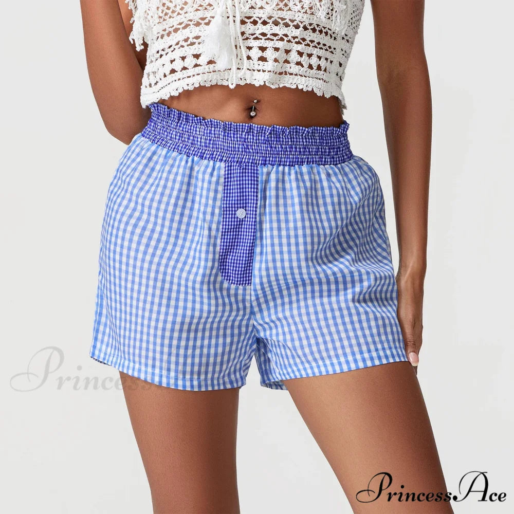 Checkered Patchwork Baggy Lounge Short