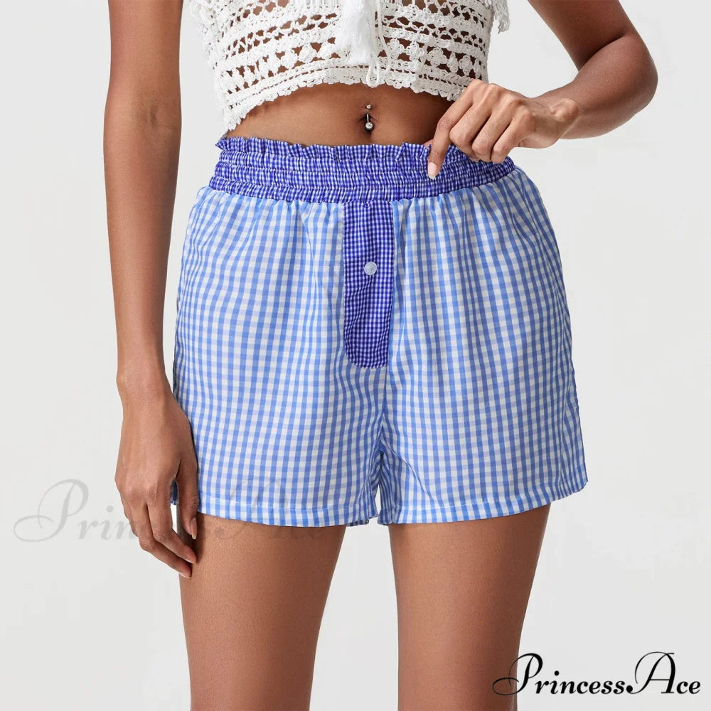 Checkered Patchwork Baggy Lounge Short