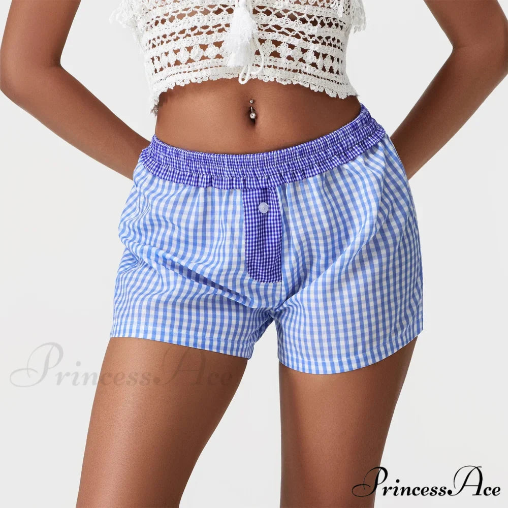 Checkered Patchwork Baggy Lounge Short