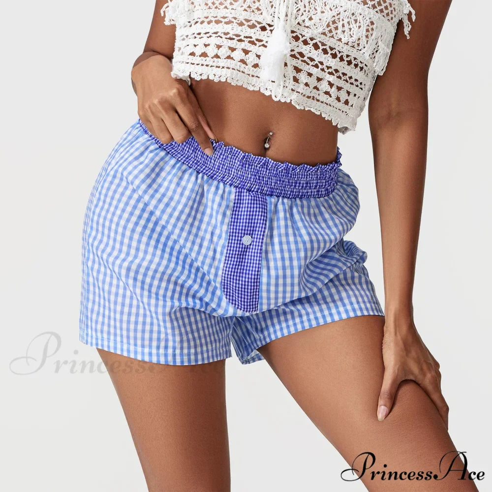 Checkered Patchwork Baggy Lounge Short