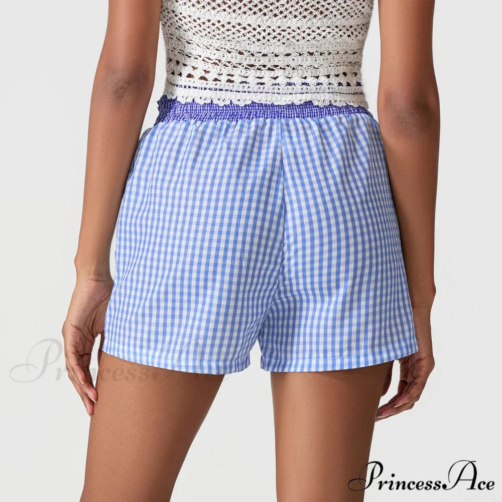Checkered Patchwork Baggy Lounge Short
