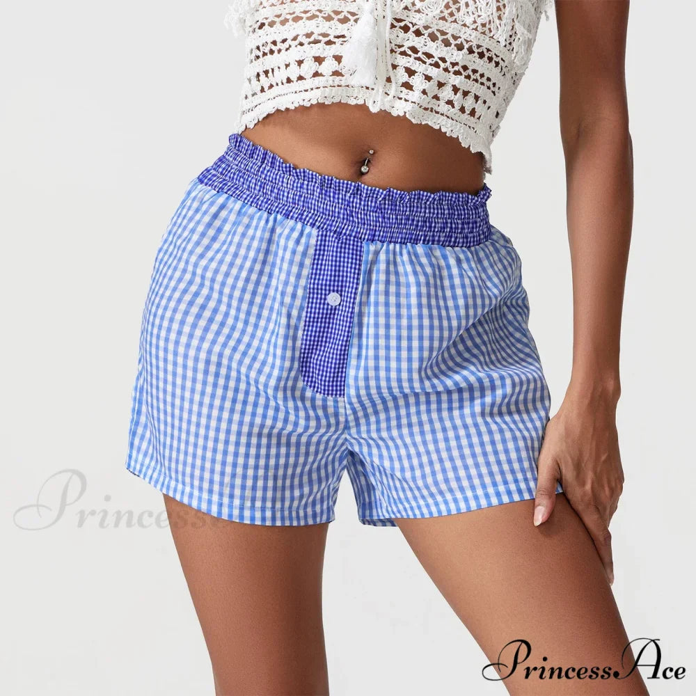 Checkered Patchwork Baggy Lounge Short