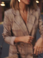 Checkered Pattern Sleek Suit Jacket