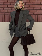 Checkered Pattern Suit Jacket