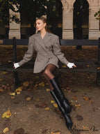 Checkered Printed Jacket Coat