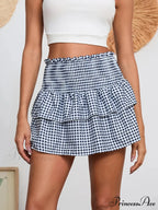 Checkered Retro Lovely Waist Skirt