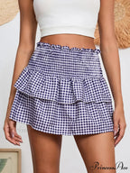 Checkered Retro Lovely Waist Skirt