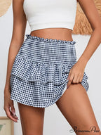 Checkered Retro Lovely Waist Skirt