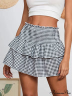 Checkered Retro Lovely Waist Skirt