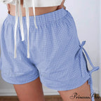 Checkered Side Strap Loose Wide Sweat Fitness Running New Short