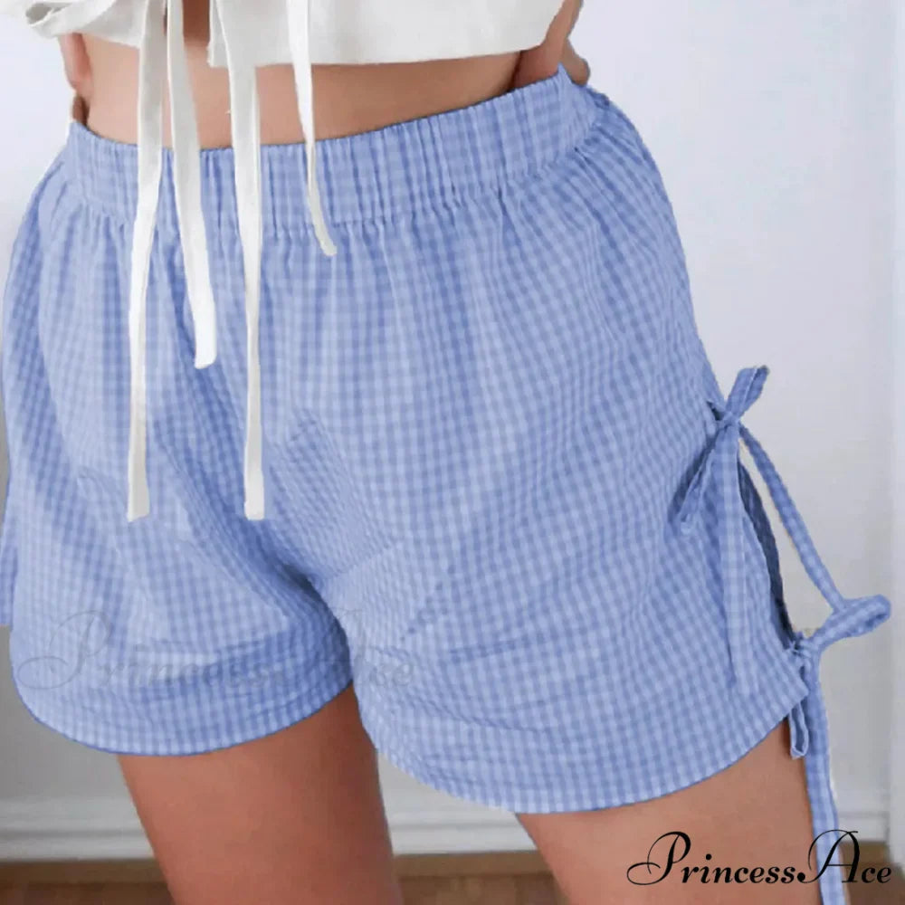 Checkered Side Strap Loose Wide Sweat Fitness Running New Short