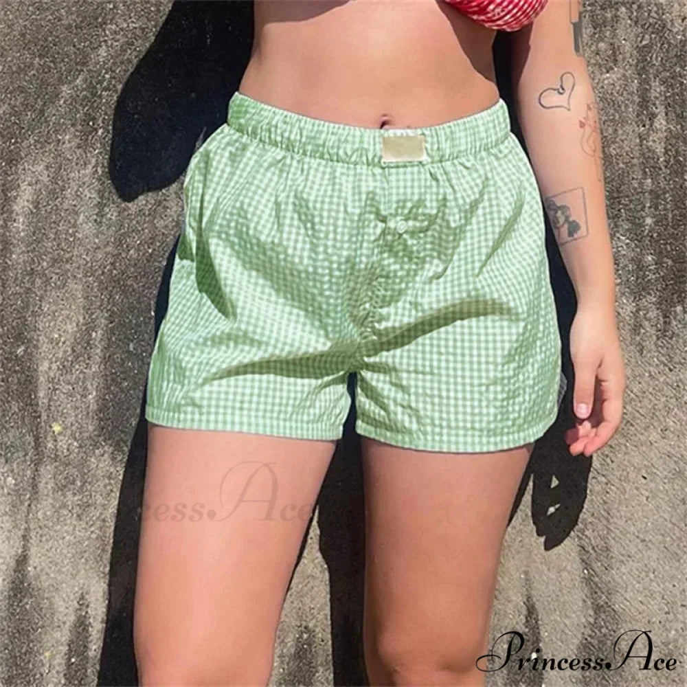 Checkered Sleepwear Stretchy Waist Brief