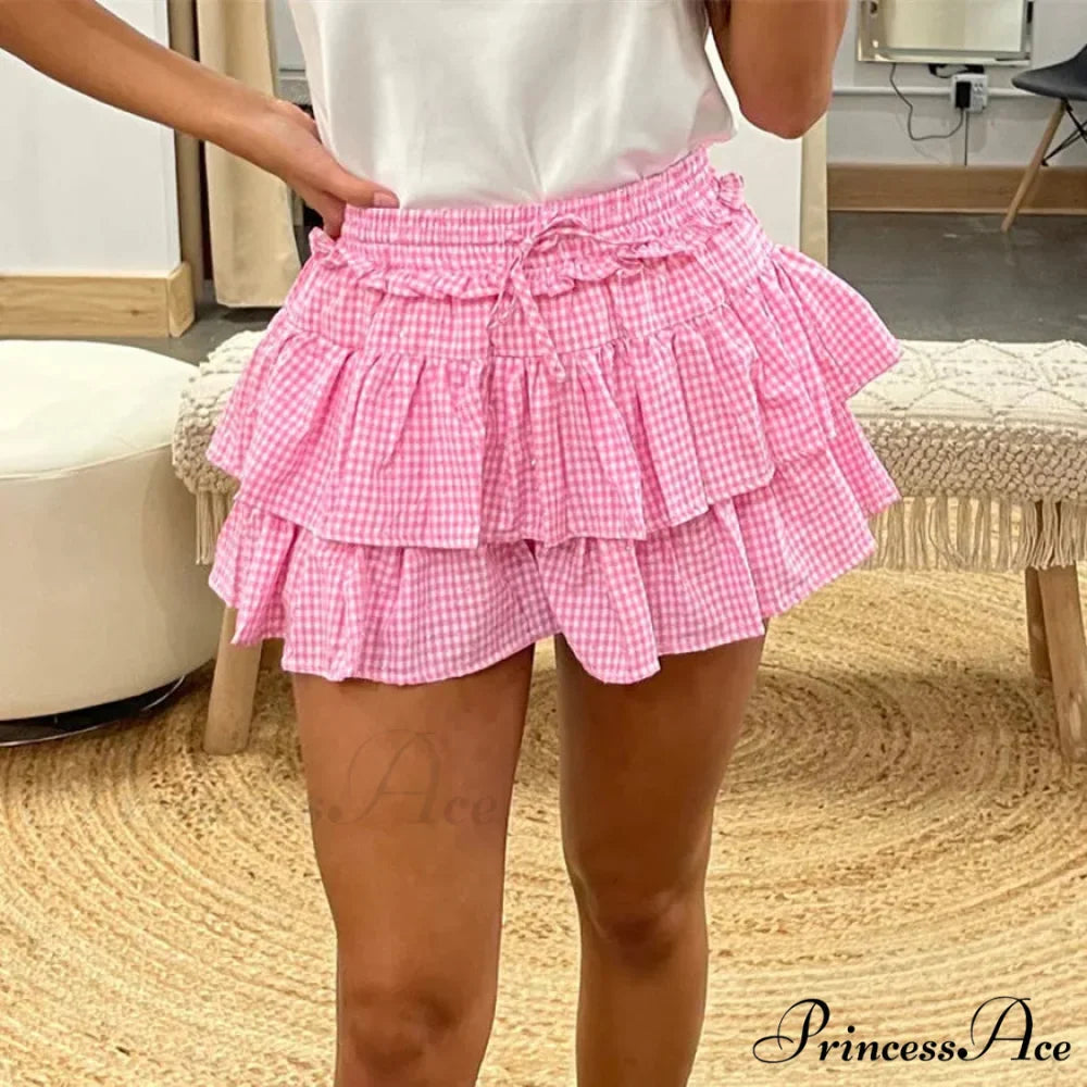 Checkered Sparkling A-Line Skirt