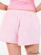 Checkered Stretchy Waist Sleep Short