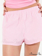 Checkered Stretchy Waist Sleep Short