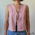 Checkered Tie Front Crop Top