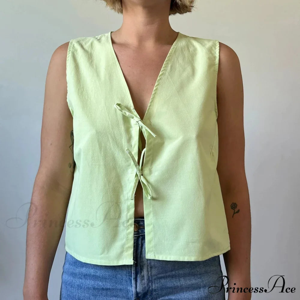 Checkered Tie Front Crop Top