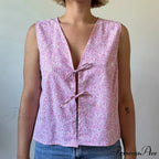 Checkered Tie Front Crop Top