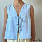 Checkered Tie Front Crop Top