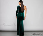 Cheyenne Formal One Charming Shoulder Velvet Dress