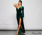 Cheyenne Formal One Charming Shoulder Velvet Dress