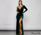 Cheyenne Formal One Charming Shoulder Velvet Dress