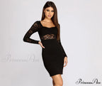 Cheyenne Lace Stylish Crepe Mini Dress