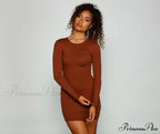 Chic Basic Long Charming Sleeve Mini Dress