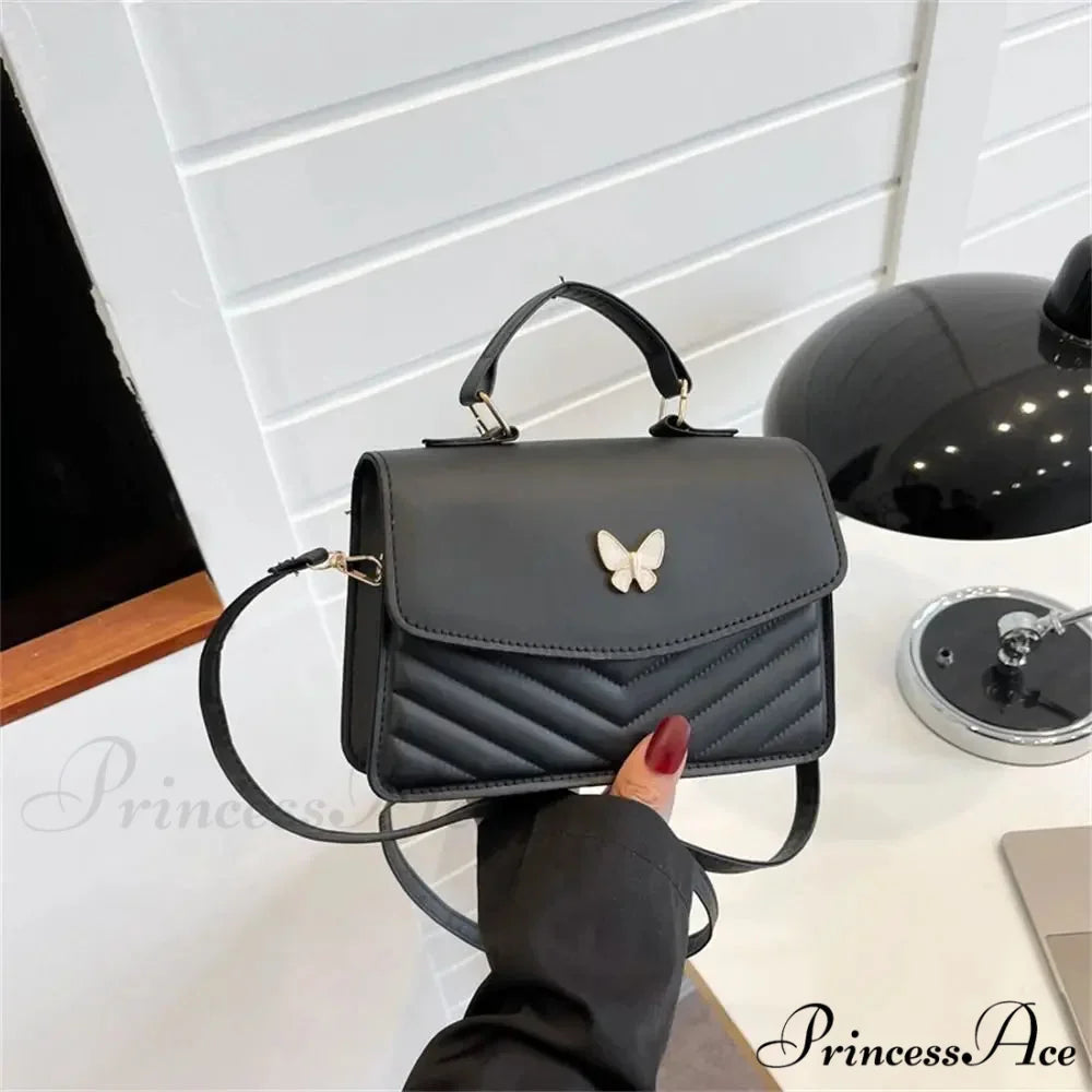 Chic Butterfly Embroidery Faux Leather Purse
