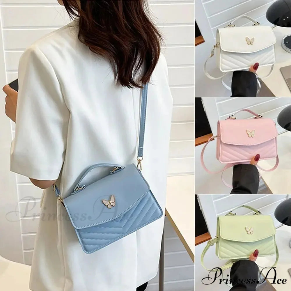 Chic Butterfly Embroidery Faux Leather Purse