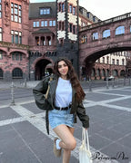 Chic Cropped Leather Vintage Loose Lapel Collar Long Sleeves Single-breasted Stylish Coat