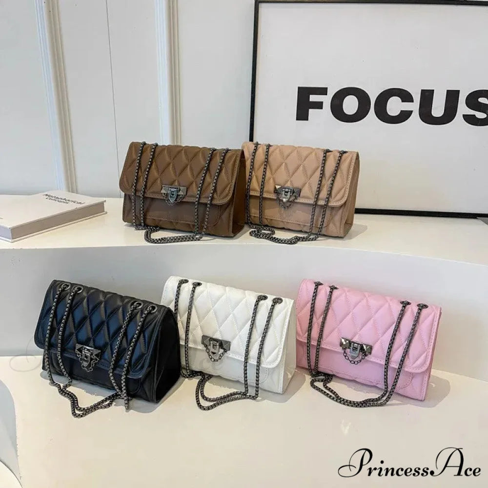 Chic Diamond Grid Crossbody Shoulder Bag