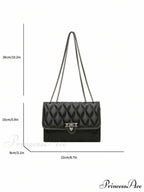 Chic Diamond Grid Crossbody Shoulder Bag