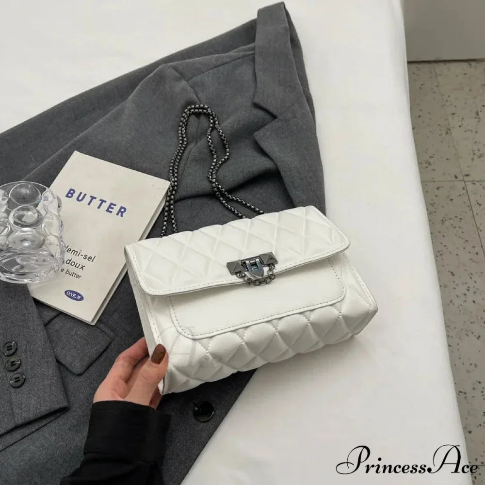 Chic Diamond Grid Crossbody Shoulder Bag