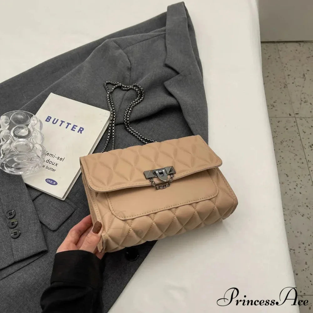 Chic Diamond Grid Crossbody Shoulder Bag