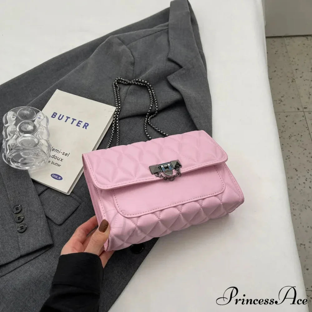 Chic Diamond Grid Crossbody Shoulder Bag