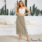 Chic Flower Patterned Tulle High Rise Flowy Umbrella Skirt