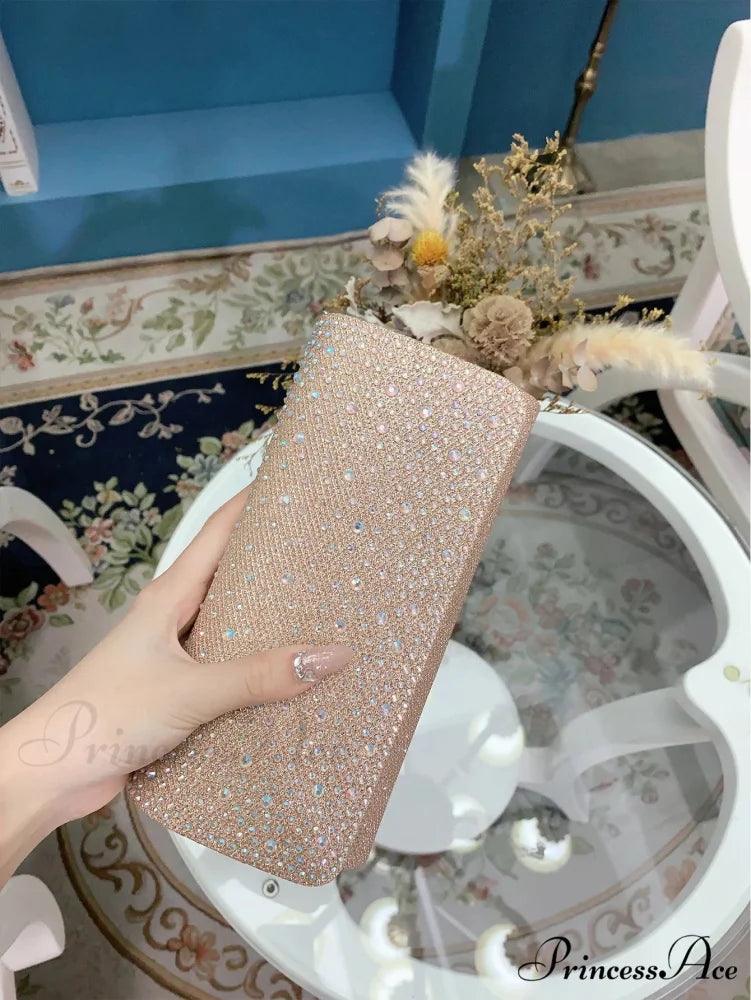Chic Glittering Gemstone Dinner Banquet Envelope Bag