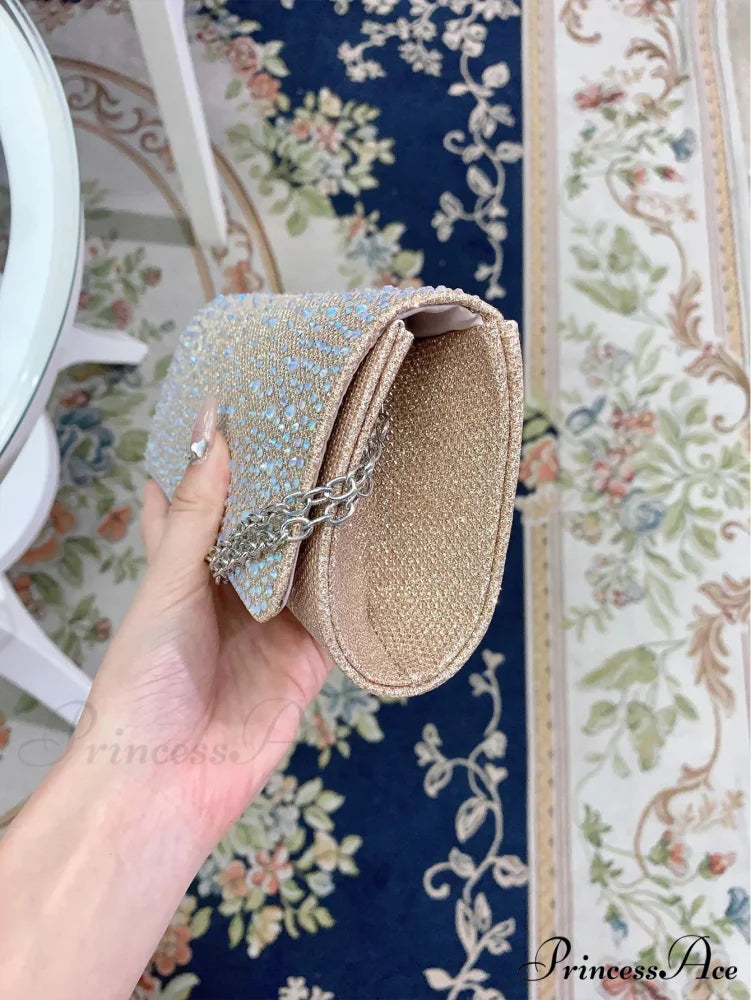 Chic Glittering Gemstone Dinner Banquet Envelope Bag