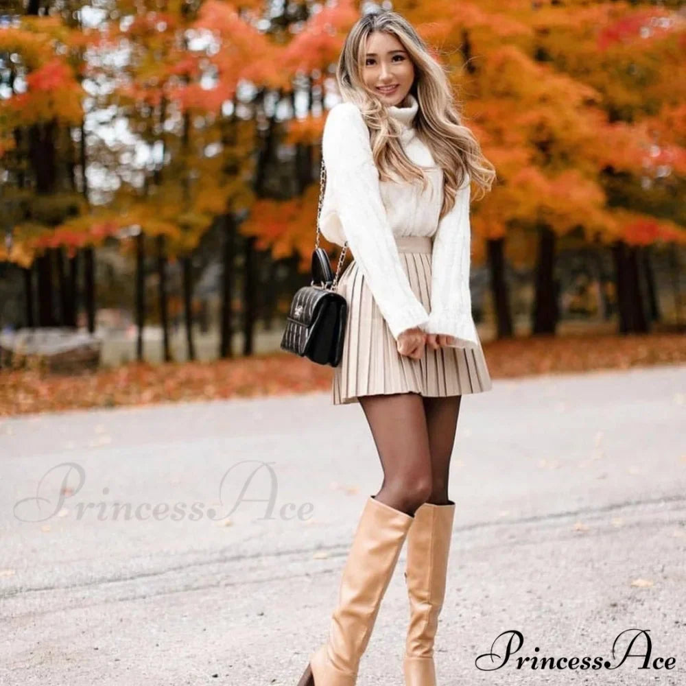 Chic High Waisted Sexy A-line Mini Fashion Skirt