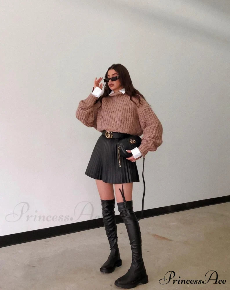 Chic High Waisted Sexy A-line Mini Fashion Skirt