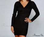Chic Silhouette Ribbed Charming Knit Mini Dress