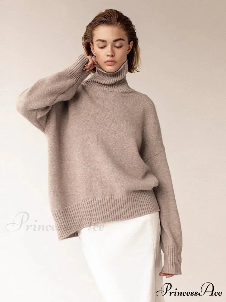 Chic Thickened Inner Wear Solid Fashion Knitted Jumper Christmas Sweater