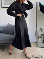 Chic Trumpet Satin Silky Skirt