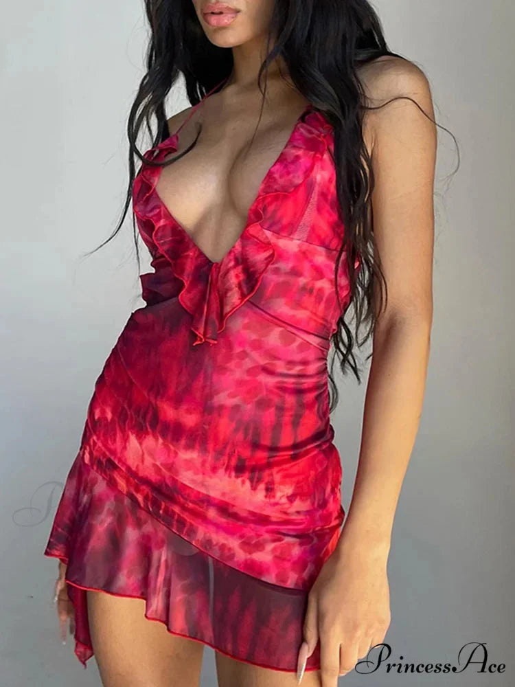 Chiffon Folds Mini Dress