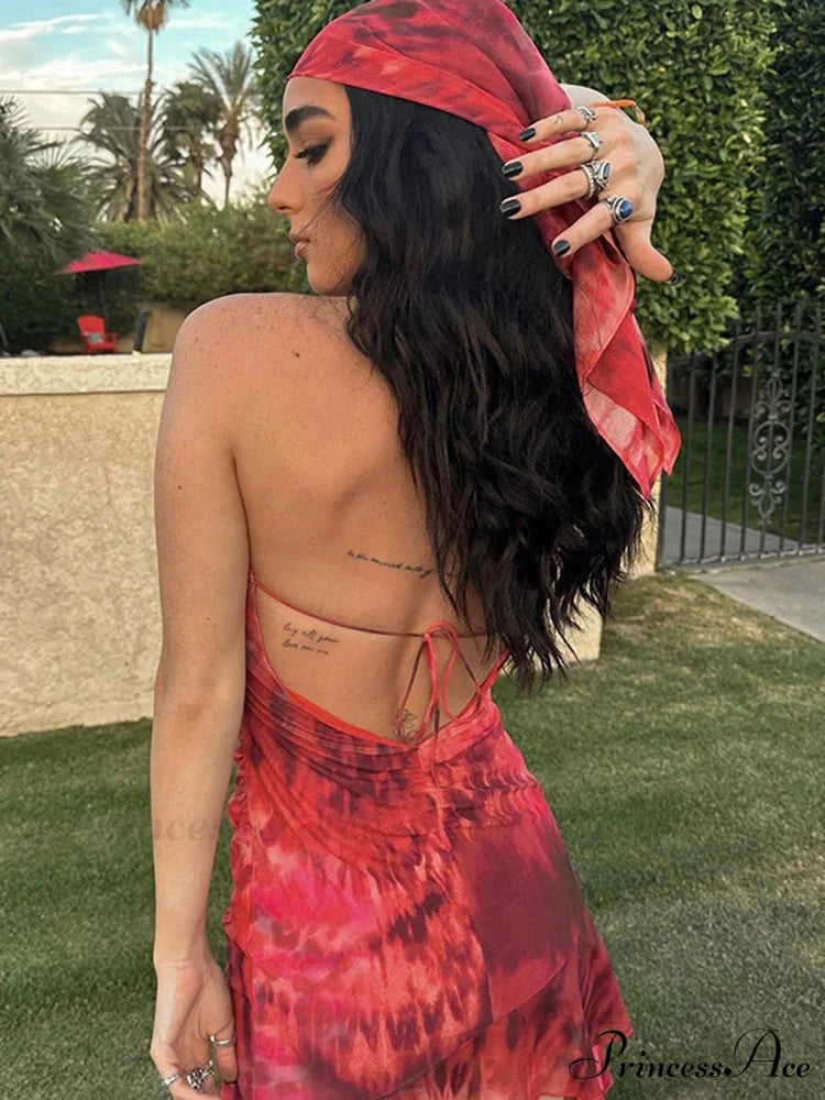 Chiffon Folds Mini Dress